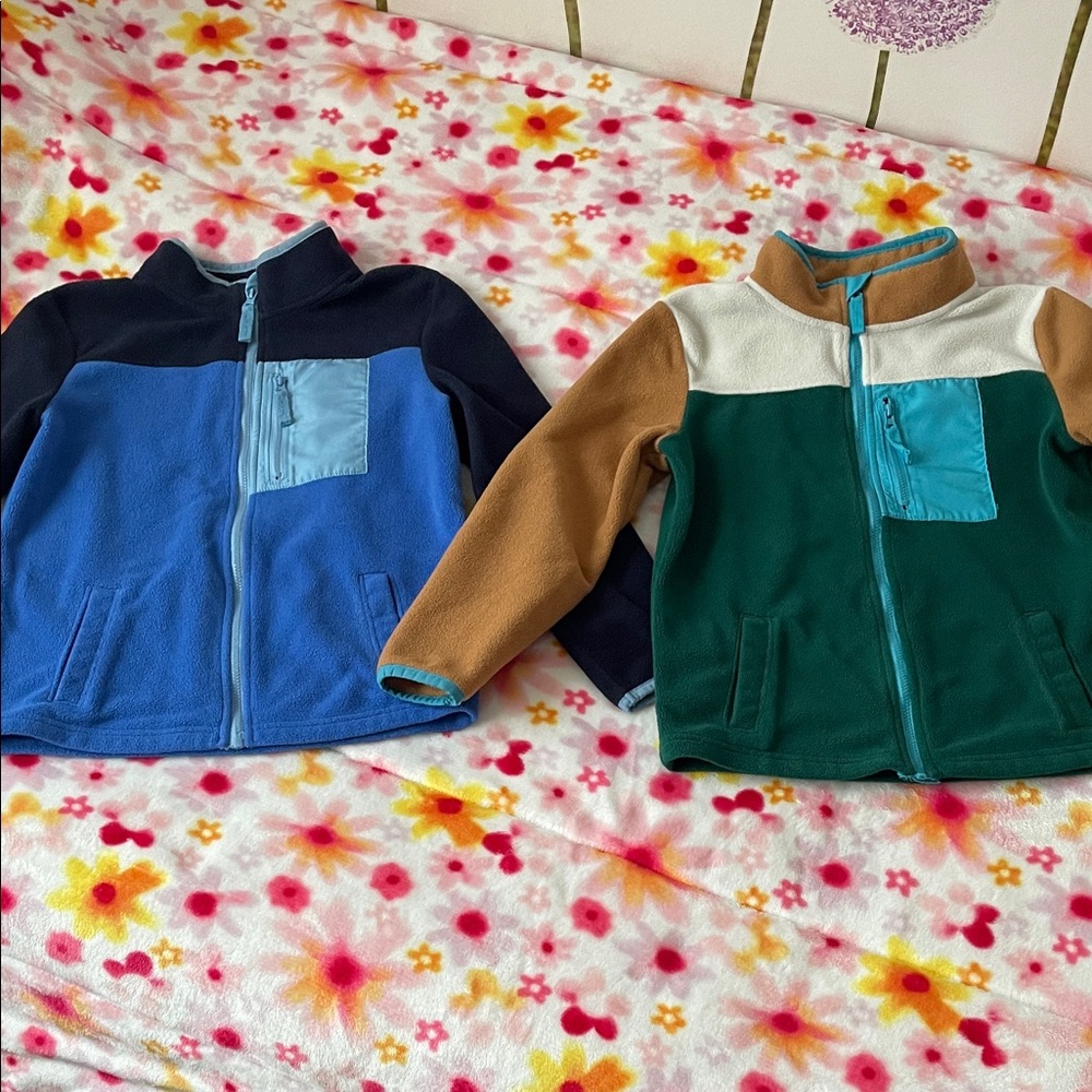 Jumping Beans Colorblock Fleece Hoodies - Blue, Green, Tan